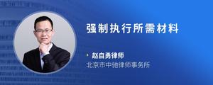 强制执行所需材料