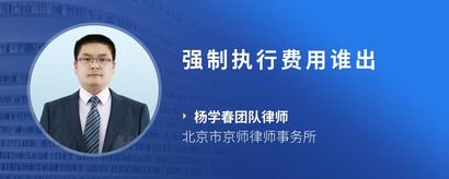 强制执行费用谁出