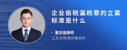 企业偷税漏税罪的立案标准是什么