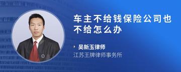 车主不给钱保险公司也不给怎么办