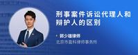 刑事案件诉讼代理人和辩护人的区别