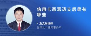 信用卡恶意透支后果有哪些