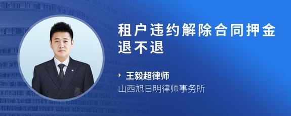 租户违约解除合同押金退不退