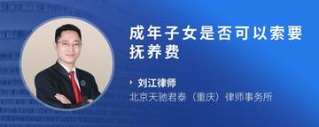 成年子女是否可以索要抚养费