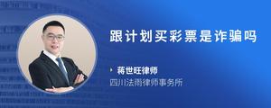 跟计划买彩票是诈骗吗