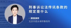 刑事诉讼法传讯条款的规定是什么