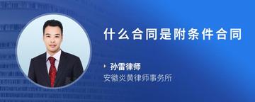 什么合同是附条件合同