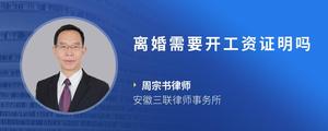 离婚需要开工资证明吗