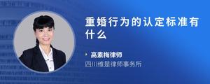 重婚行为的认定标准有什么