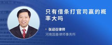 只有借条打官司赢的概率大吗