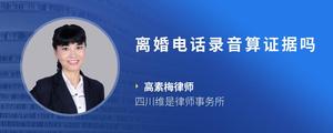 离婚电话录音算证据吗