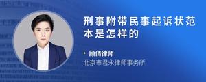 刑事附带民事起诉状范本是怎样的
