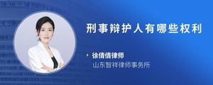 刑事辩护人有哪些权利
