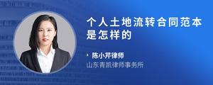 个人土地流转合同范本是怎样的