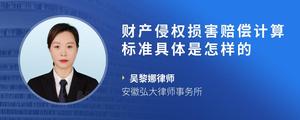 财产侵权损害赔偿计算标准具体是怎样的