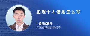 正规个人借条怎么写