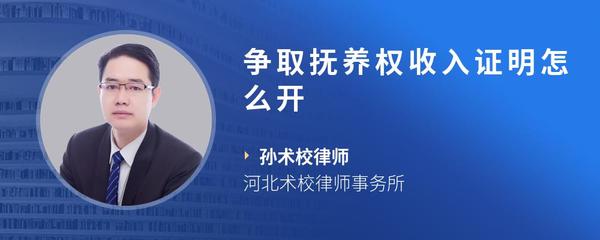 争取抚养权收入证明怎么开