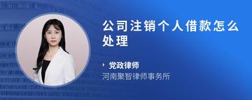 公司注销个人借款怎么处理