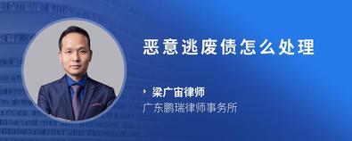 惡意逃廢債怎么處理-梁廣宙律師