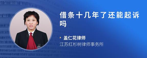 借条十几年了还能起诉吗