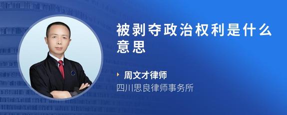 被剥夺政治权利是什么意思