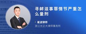 寻衅滋事罪情节严重怎么量刑