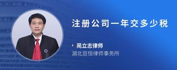 注册公司一年交多少税
