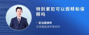 特别累犯可以假释和保释吗