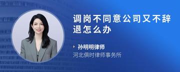 调岗不同意公司又不辞退怎么办