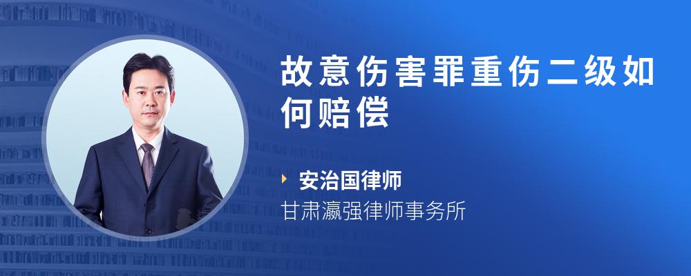 故意伤害罪重伤二级如何赔偿