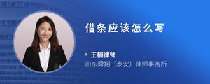 借条应该怎么写