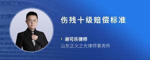 伤残十级赔偿标准