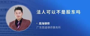 法人可以不是股东吗