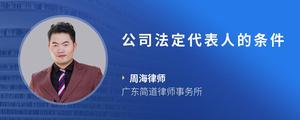 公司法定代表人的条件