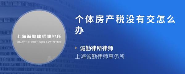 个体房产税没有交怎么办