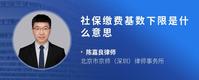 社保缴费基数下限是什么意思