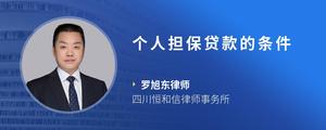 个人担保贷款的条件