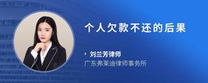 个人欠款不还的后果