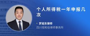 个人所得税一年申报几次
