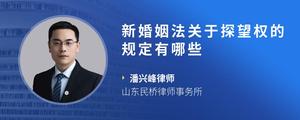 新婚姻法关于探望权的规定有哪些