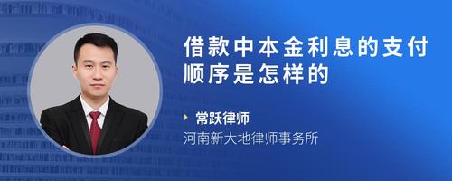 借款中本金利息的支付顺序是怎样的