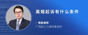 离婚起诉有什么条件