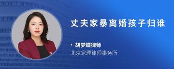 丈夫家暴离婚孩子归谁