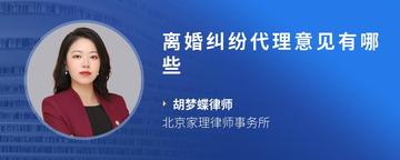 离婚纠纷代理意见有哪些