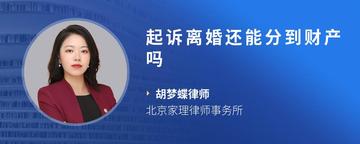 起诉离婚还能分到财产吗