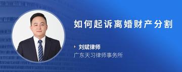 如何起诉离婚财产分割