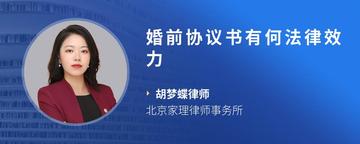 婚前协议书有何法律效力