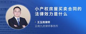 小产权房屋买卖合同的法律效力是什么