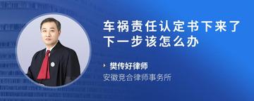 车祸责任认定书下来了下一步该怎么办