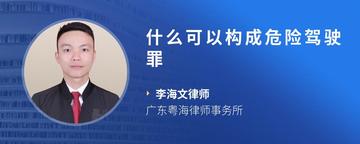 什么可以构成危险驾驶罪